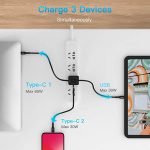 USB C Charger, Baseus 65W 3 Port PD 3.0 [GaN Tech] Type C Fast Charger Adapter Power Delivery Foldable Adapter, USB Wall Charger for MacBook, USB C Laptops, iPad Pro, iPhone, Galaxy, Pixel and More
