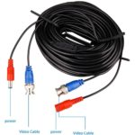 2 Pack Security Camera Cable 60 Feet Pre-Made All-in-One BNC Plug Play Video Power Cable CCTV Security Camera