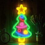 Neon Christmas Tree sign LED USB Powered Wall Art