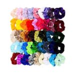 40 Pack Colorful Hair Scrunchies Set, Elastic Hair Bobbles for Ponytail Holder, Strong Hold Hair Accessories Ropes Scrunchie for Women Solid Color