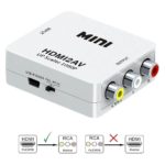 HDMI to RCA Adapter - 1080P HDMI to 3 RCA CVBS AV Composite Video Audio Converter