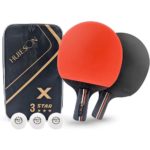 Ping Pong Paddle Set (2-Player Bundle), Pro Premium Rackets, 3 Star Balls, Portable Storage Case