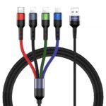 USAMS™ Multi Charging Cable 4FT 4 in 1 Nylon Braided Multiple USB Fast Charging Cord