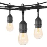 Vintage Style Outdoor Commercial Patio String Lights w/Incandescent, 48-Feet, 15 Lights